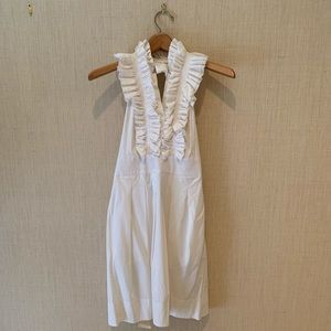 BCBG White Ruffle Dress